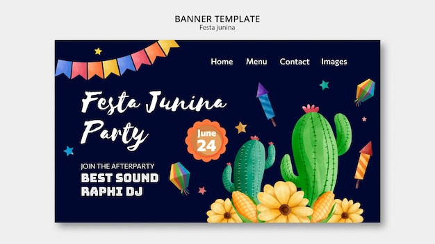 Free PSD festas juninas celebration landing page template