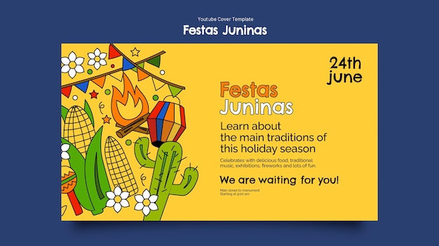 Free PSD festas juninas celebration youtube cover