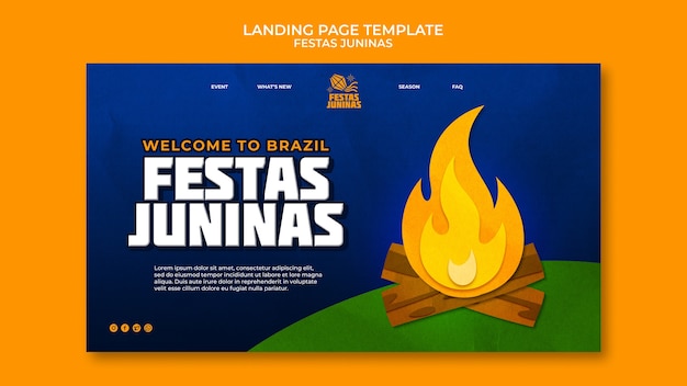 Festas juninas landing page template design