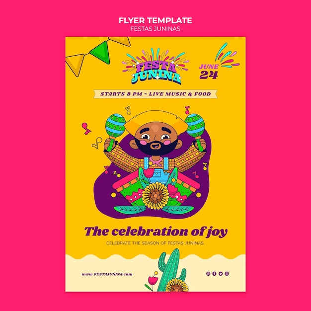 Free PSD festas juninas poster template design