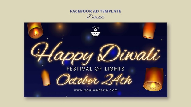 Free PSD festival of lights celebration facebook template