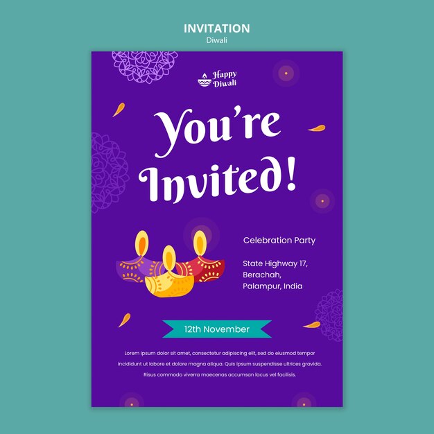 Festival of lights celebration invitation template