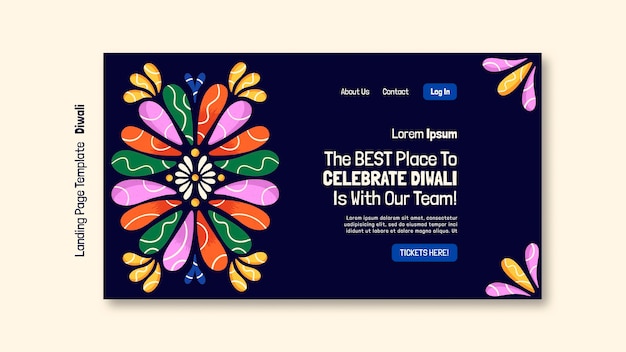 Free PSD festival of lights celebration landing page