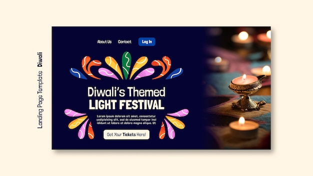 Free PSD festival of lights celebration landing page