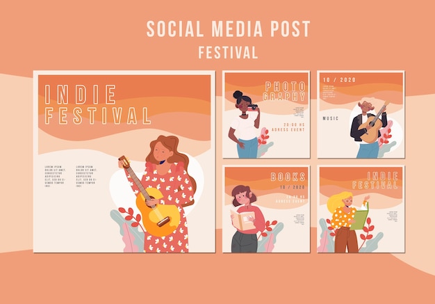 Free PSD festival social media post template