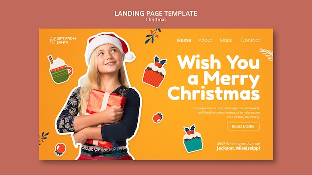 Festive christmas landing page template