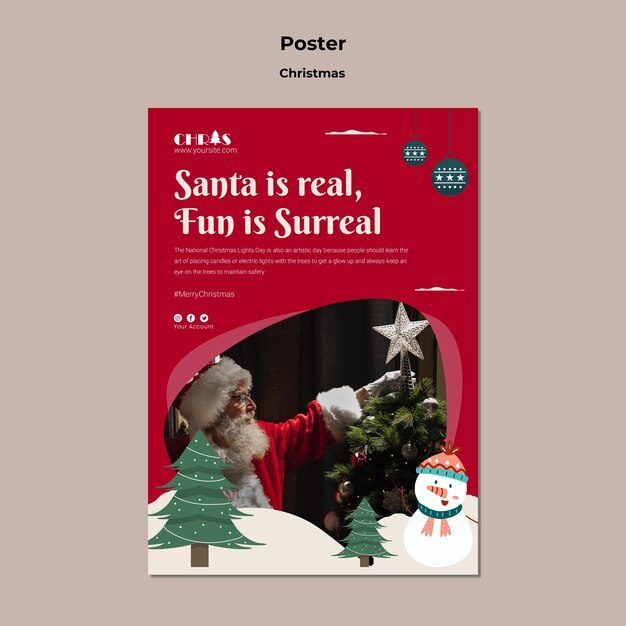 Festive christmas vertical print template