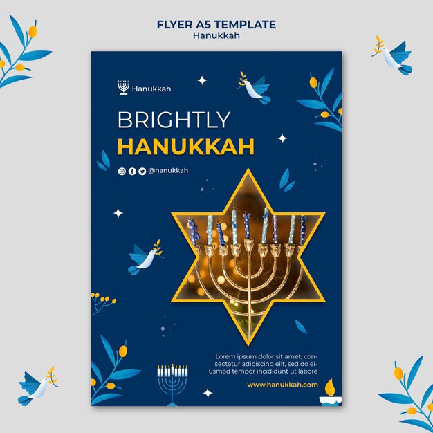 Festive hanukkah vertical print template