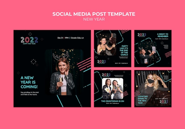 Free PSD festive new year eve ig posts set