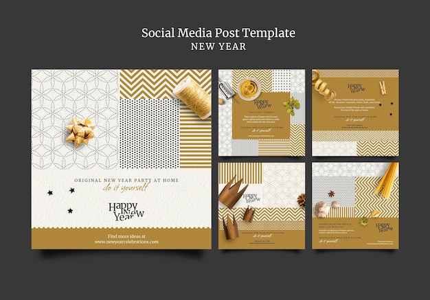 Free PSD festive new year eve ig posts set