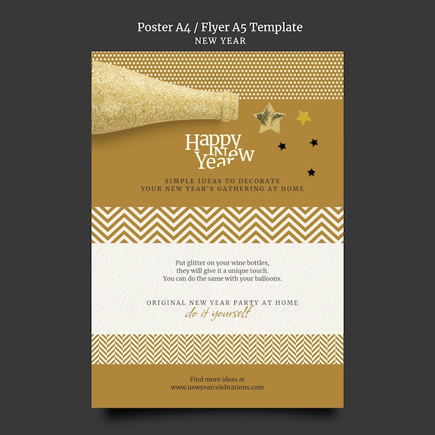 Festive new year eve print template