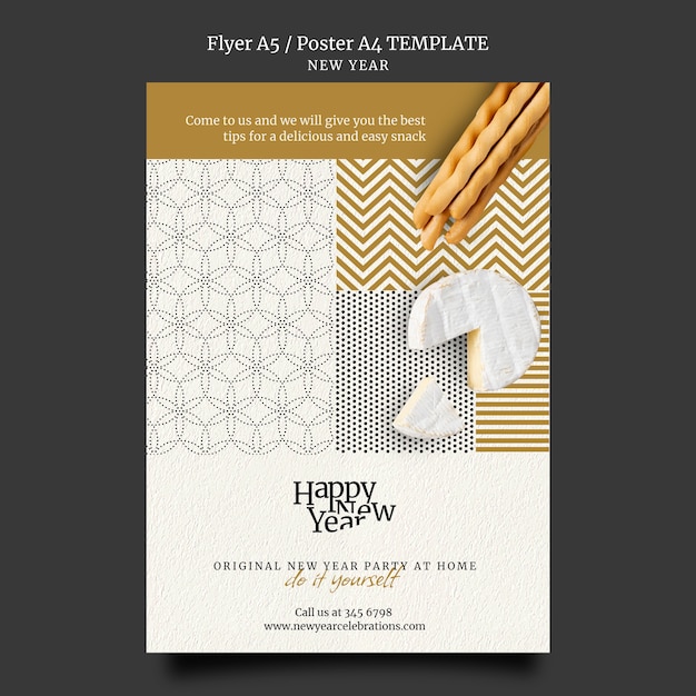 Free PSD festive new year eve print template