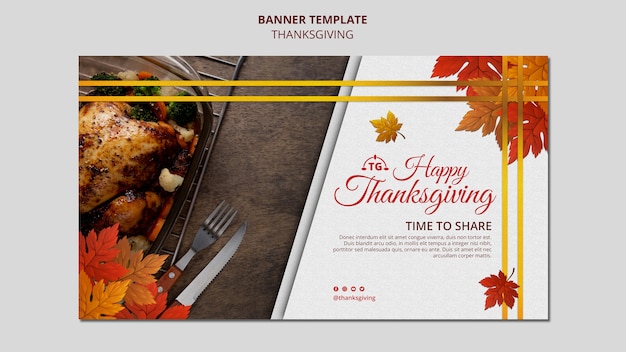 Free PSD festive thanksgiving day banner template