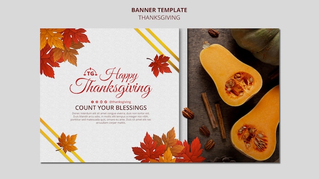 Free PSD festive thanksgiving day banner template