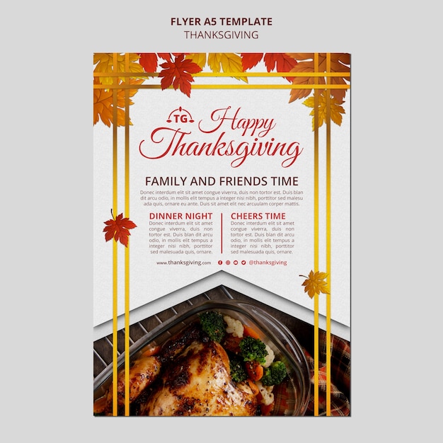 Free PSD festive thanksgiving day print template