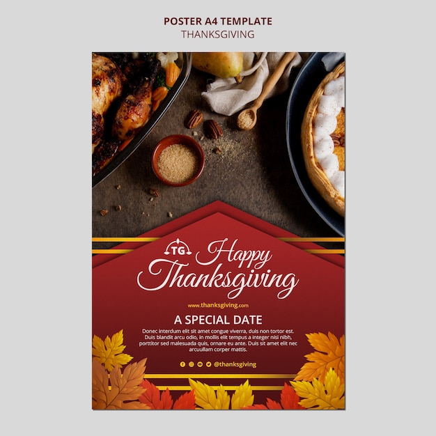 Free PSD festive thanksgiving day print template