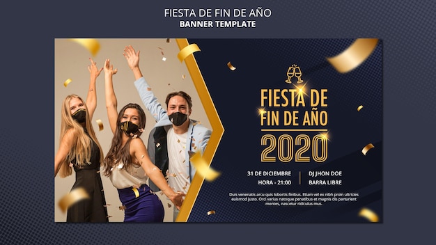 Fiesta de fin de ano banner template