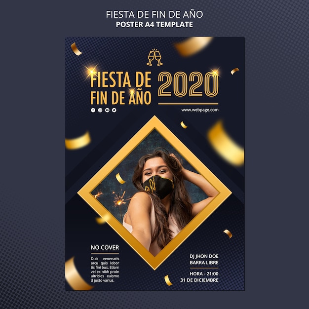 Fiesta de fin de ano celebration poster template