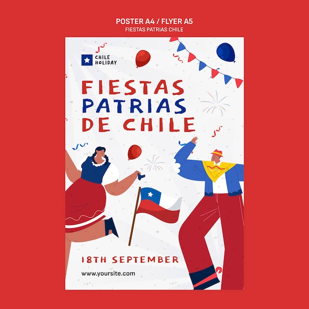 Free PSD fiestas patrias chile template design