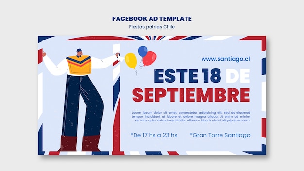 Free PSD fiestas patrias chile template design