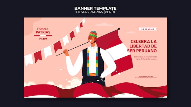 Free PSD fiestas patrias template banner design