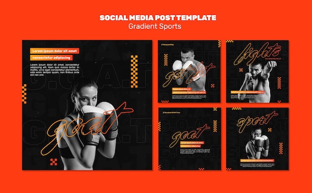 Fighting sports social media post template