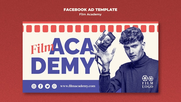 Free PSD film academy registration facebook template