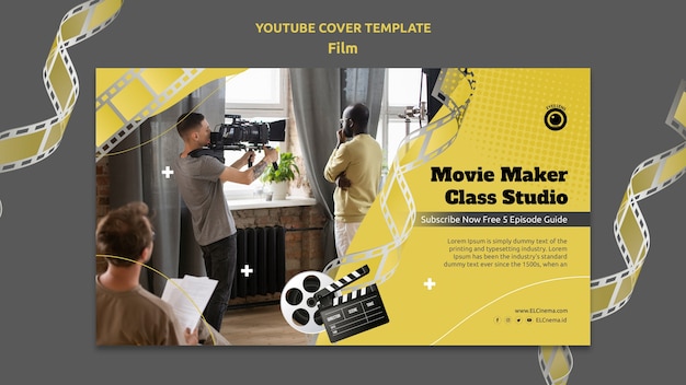 Free PSD film and cinema youtube cover template