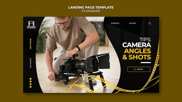 Filmmaker landing page template design