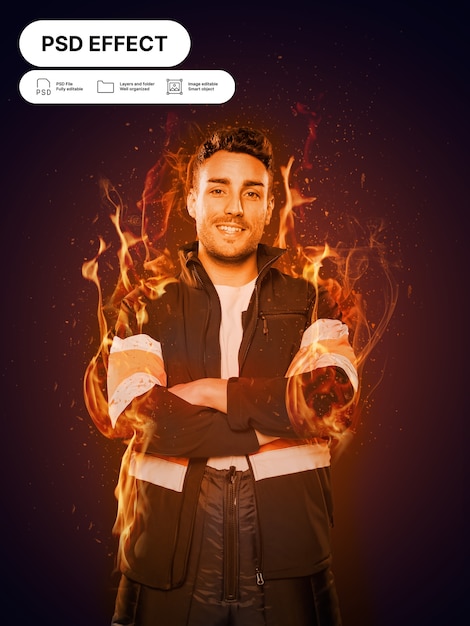 Free PSD fire photo effect