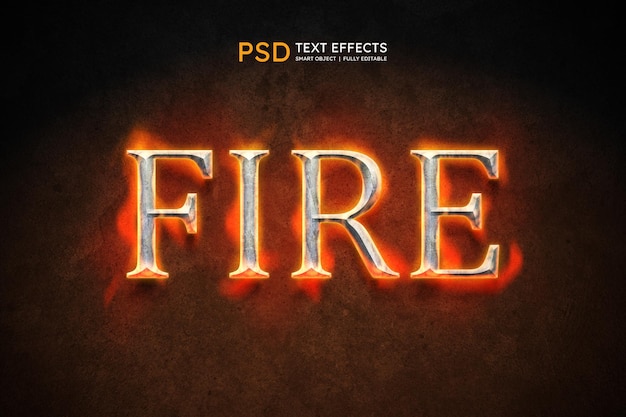 Free PSD fire text style effect