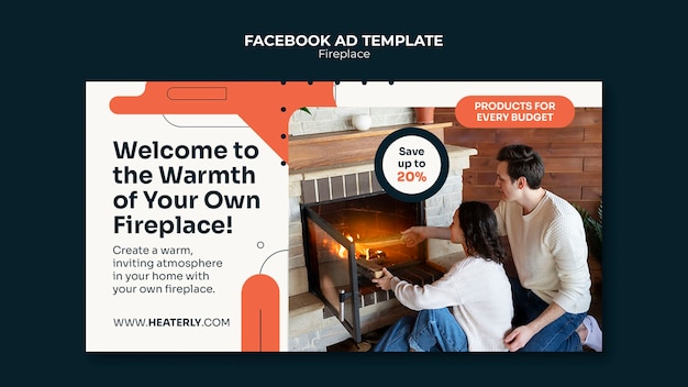 Fireplace concept facebook template