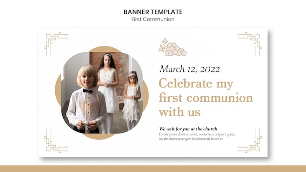 Free PSD first communion banner template