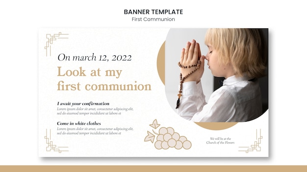 Free PSD first communion banner template