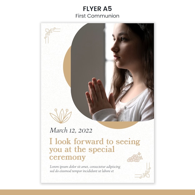 Free PSD first communion flyer template