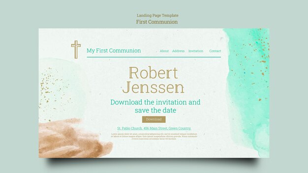 First communion landing page template