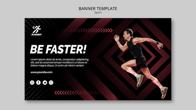 Free PSD fit sportsman running banner template