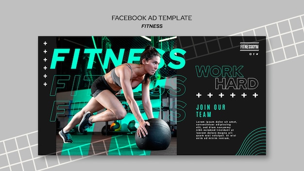 Fitness classes social media promo template