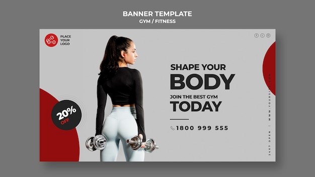 Fitness concept banner template