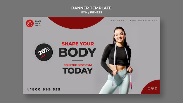 Free PSD fitness concept banner template