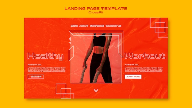 Free PSD fitness and health landing page template