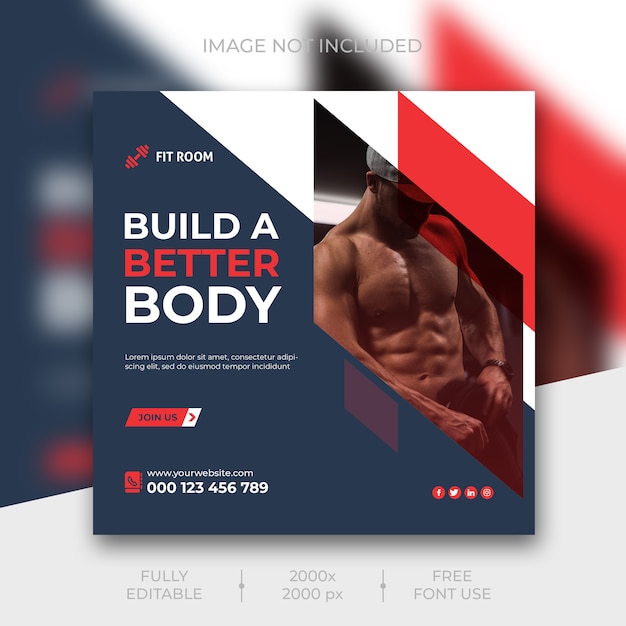 Fitness Instagram social media post template