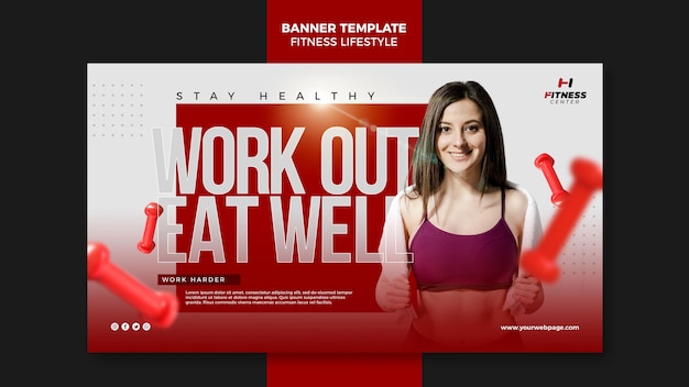 Fitness lifestyle banner template