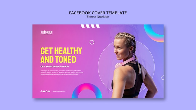 Free PSD fitness nutrition facebook cover template