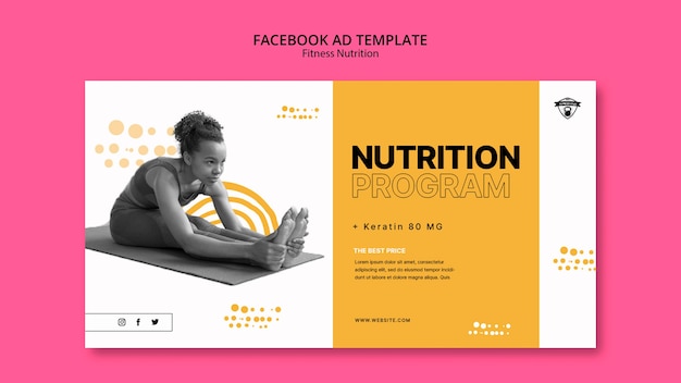 Free PSD fitness nutrition facebook template