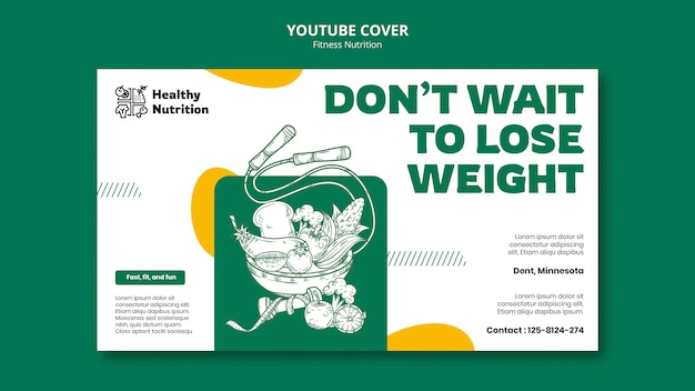 Fitness nutrition youtube cover template