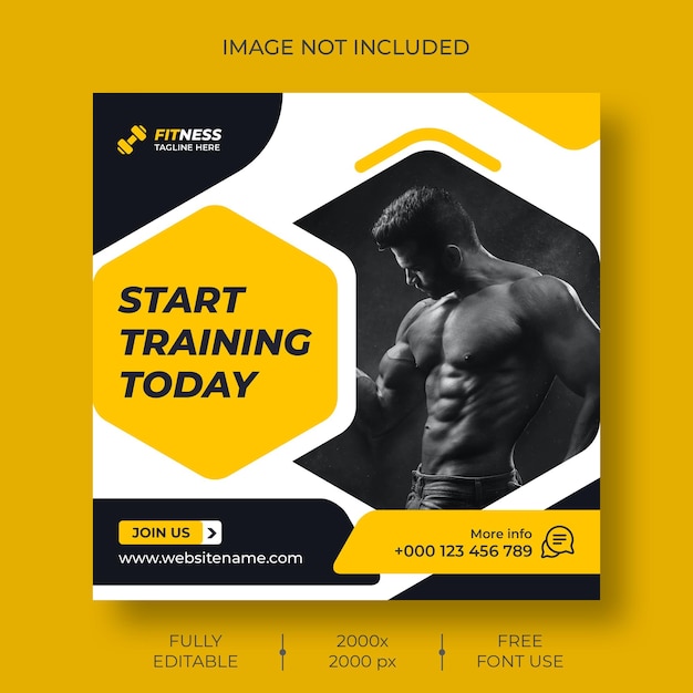 fitness social media and instagram post template