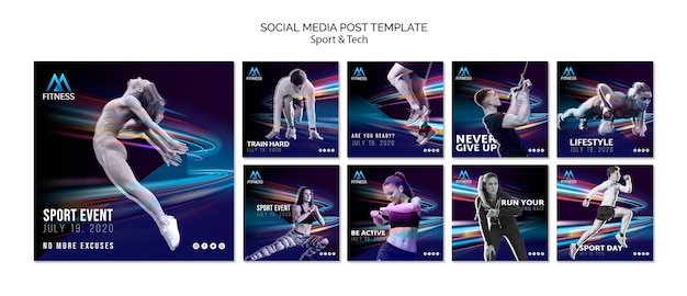 Free PSD fitness social media post template