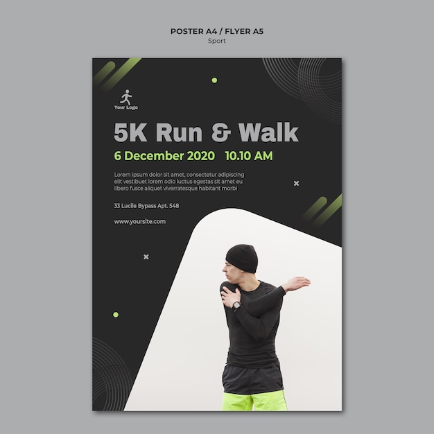 Free PSD fitness training ad template poster