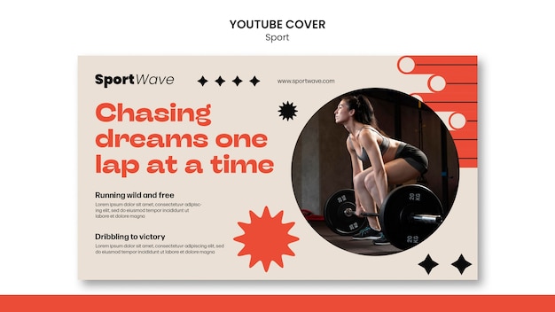 Free PSD fitness training youtube cover template